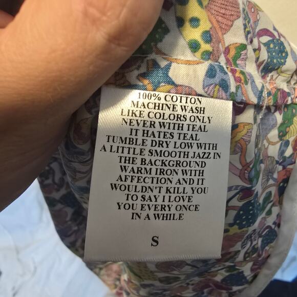 Tish Cox Khloe Mushroom Top MultiColor Artsy Hippie Whimsical Boho Chic Sz S NWT - Picture 8 of 9